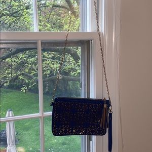 Blue and gold bag